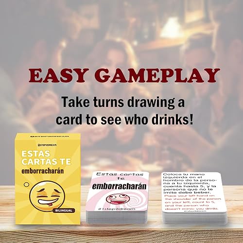 Miniatura 6 de Juego de cartas bilingüe español-inglés Divertidos juegos de fiesta de alcohol para adultos Emocionante juego de mesa para noches y fiestas
