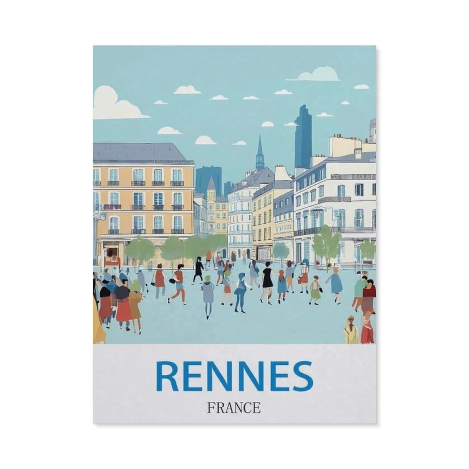 YYHMKBYY，jigsaw 1000 pieces，Rennes France，DIY Art for Grown Ups Adults（38x26cm）-Q17