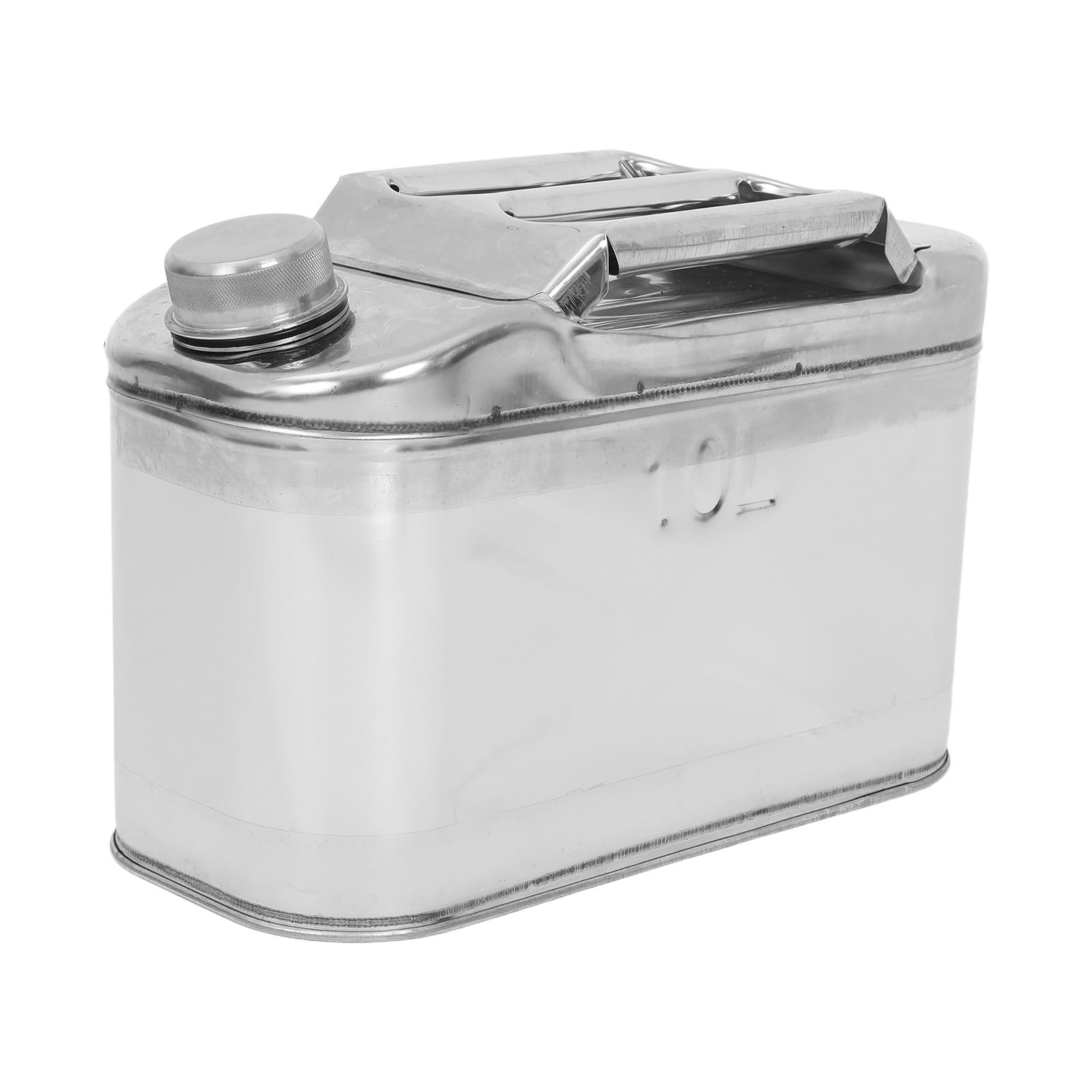 2,6-Gallonen-Metall-Vorratsbehälter – Vielseitiger Flüssigkeitsbehälter für Autos und LKWs – 10-Liter-Edelstahl-Wasserkanister für Kfz-Ausrüstung, inklusive Ausgießer und Griff