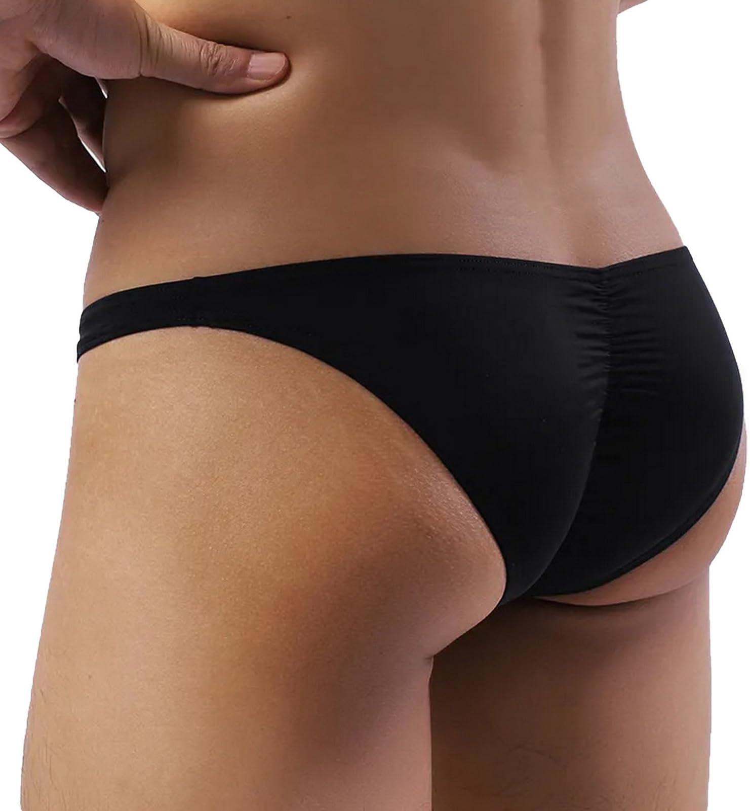 Men's Sexy Underwear Low Waist Ice Silk Briefs Skinny Breathable Bikini Underpants