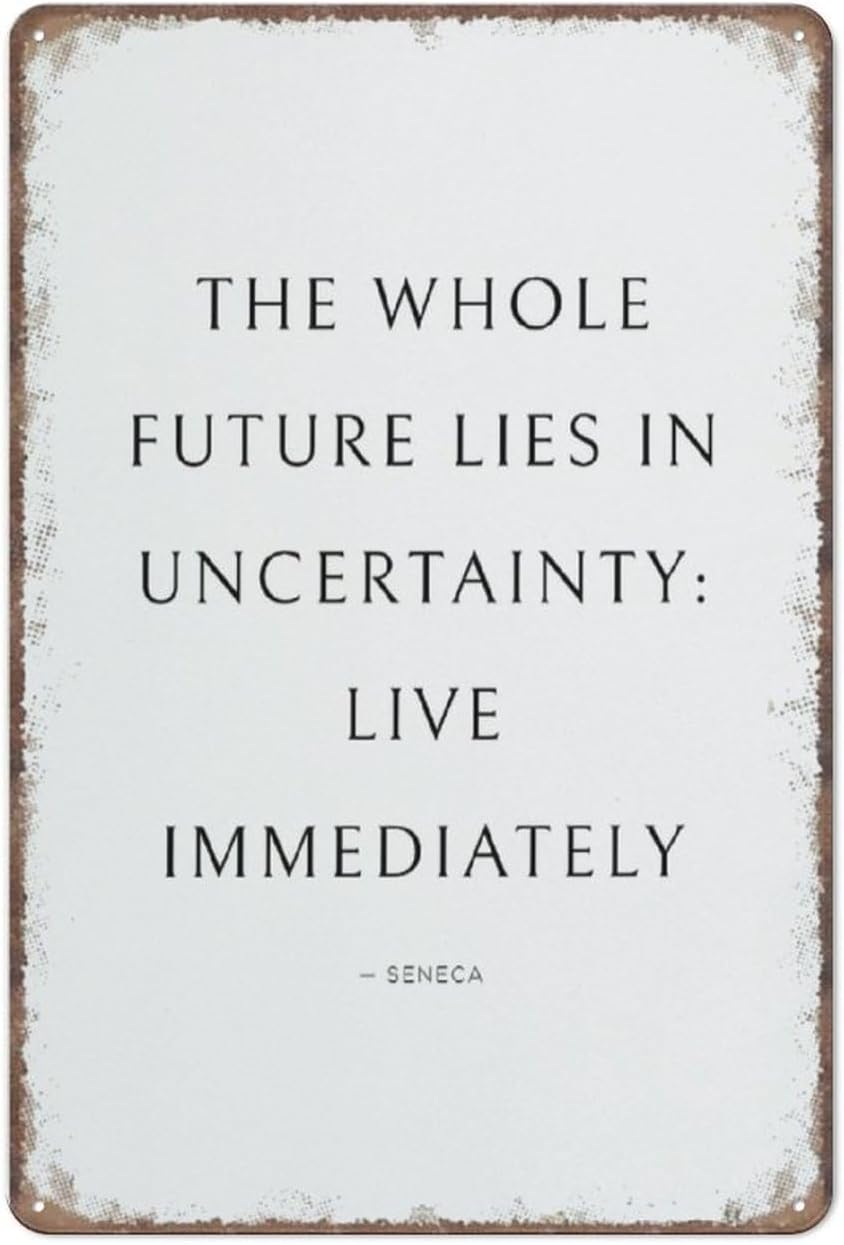 Aikeory Stoic Quote,Stoic Reflection,Seneca Print,Stoic Poster, Stoic Art,Philosophy Gift,Stoicism Print,Retro Metal Poster Wall Art Kitchen Garden Farm Home Decoration, 12X16inch