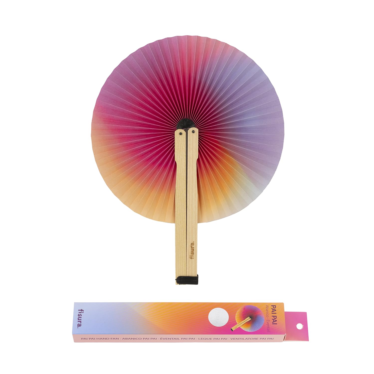 Fisura Unisex Gardient, 1 Unit – Folding Fan. Paper Foldable Fan. Pai Pai Fan With Message. Wedding Fan For Guests. Gift For Parties Or Ceremonies. 5.90 Inch X 0.78 Inch (1 Unit, Gradient)