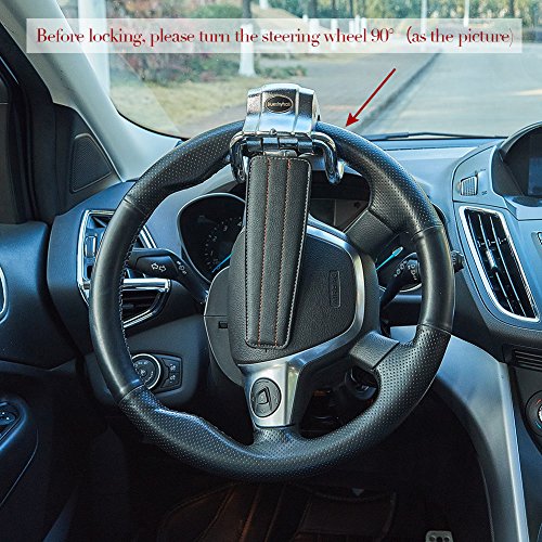 Blueshyhall Black Antitheft Locking Devices Steering Wheel Lock with Safety Hammer - Image 6