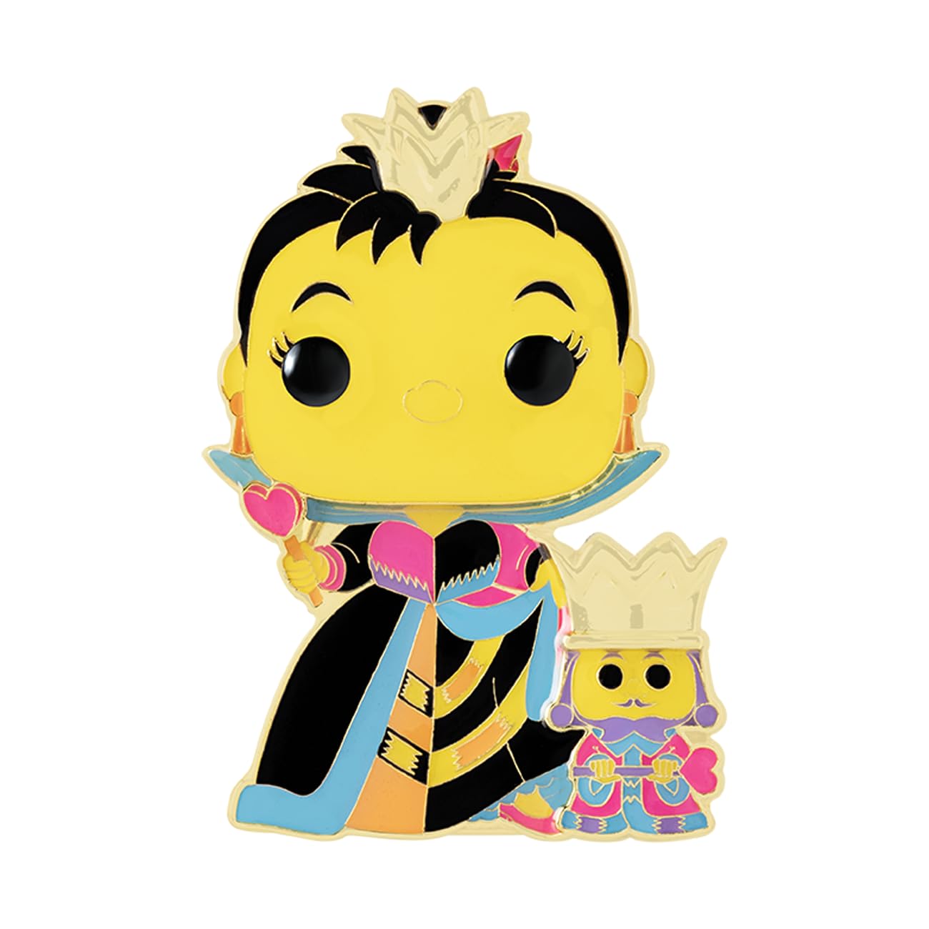 Funko Pop Pin Badge Queen And King Of Hearts Disney Glow In The Dark - 19 New