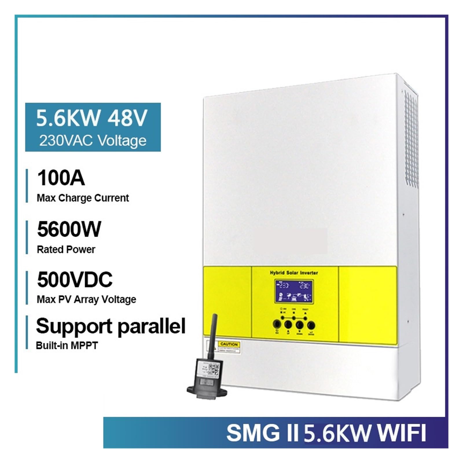 3.6KW/5.6KW Hybrydowy Falownik Solarny 100A Ładowanie MPPT 24V/48V Czysta Fala Sinusoidalna Off Grid WIFI 500V Wejście PV OszczęDność KosztóW(SMG-II-5.6KW-48V-WIFI)