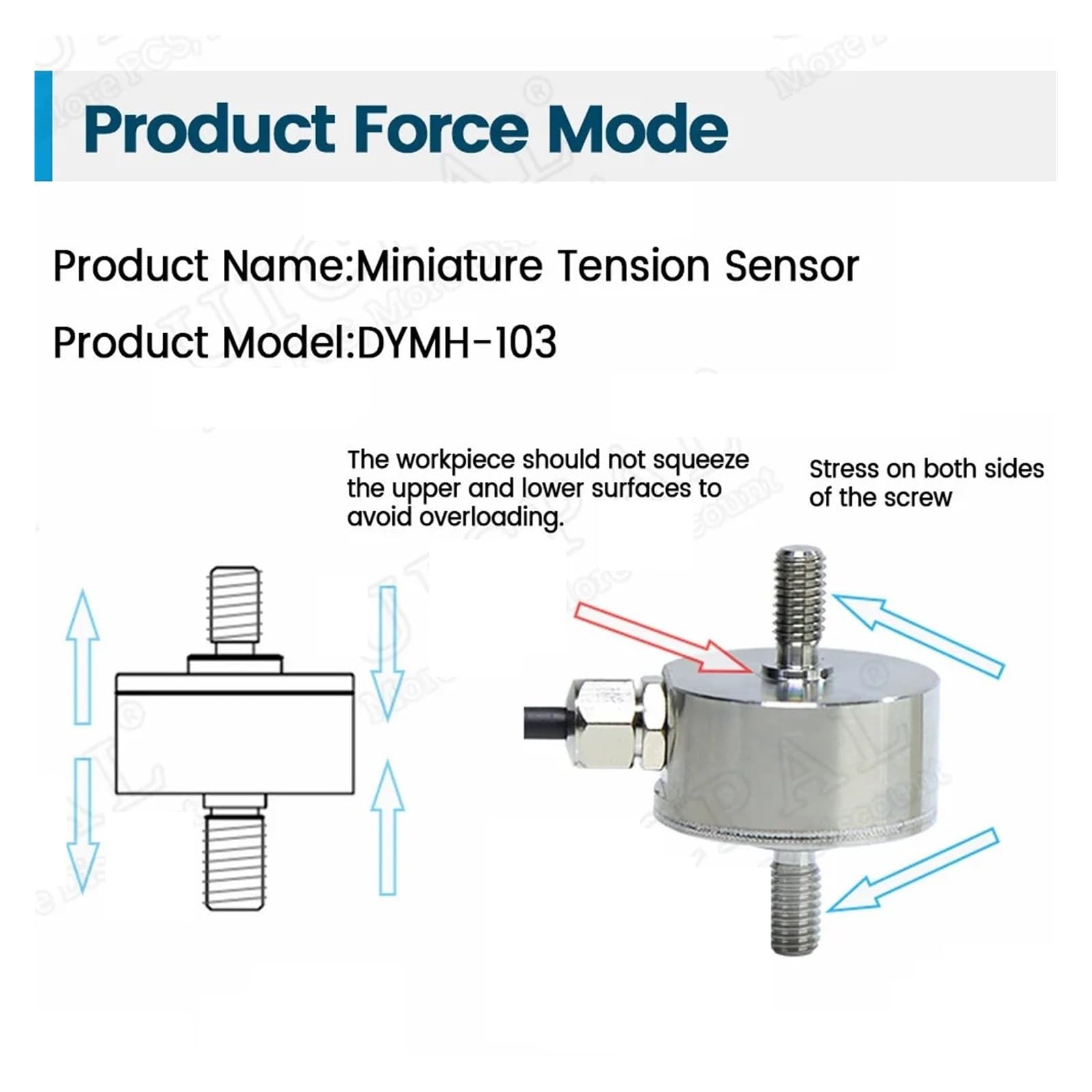 Sensor de tensión de presión de acero inoxidable M5 M6 M8 0-5KG 0-50KG 0-500KG(M5 0-30kg)
