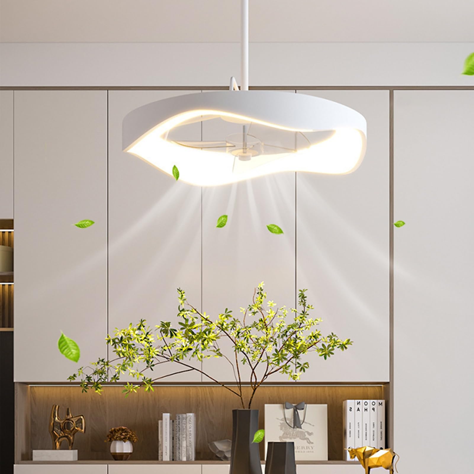 GtPet Modern Ceiling Fan with Lights Remote Control, 23.62" Ceiling Fan with Light, 6 Speeds 3 Light Color Low Profile Flush Mount Ceiling Fan for Kitchen Bedroom