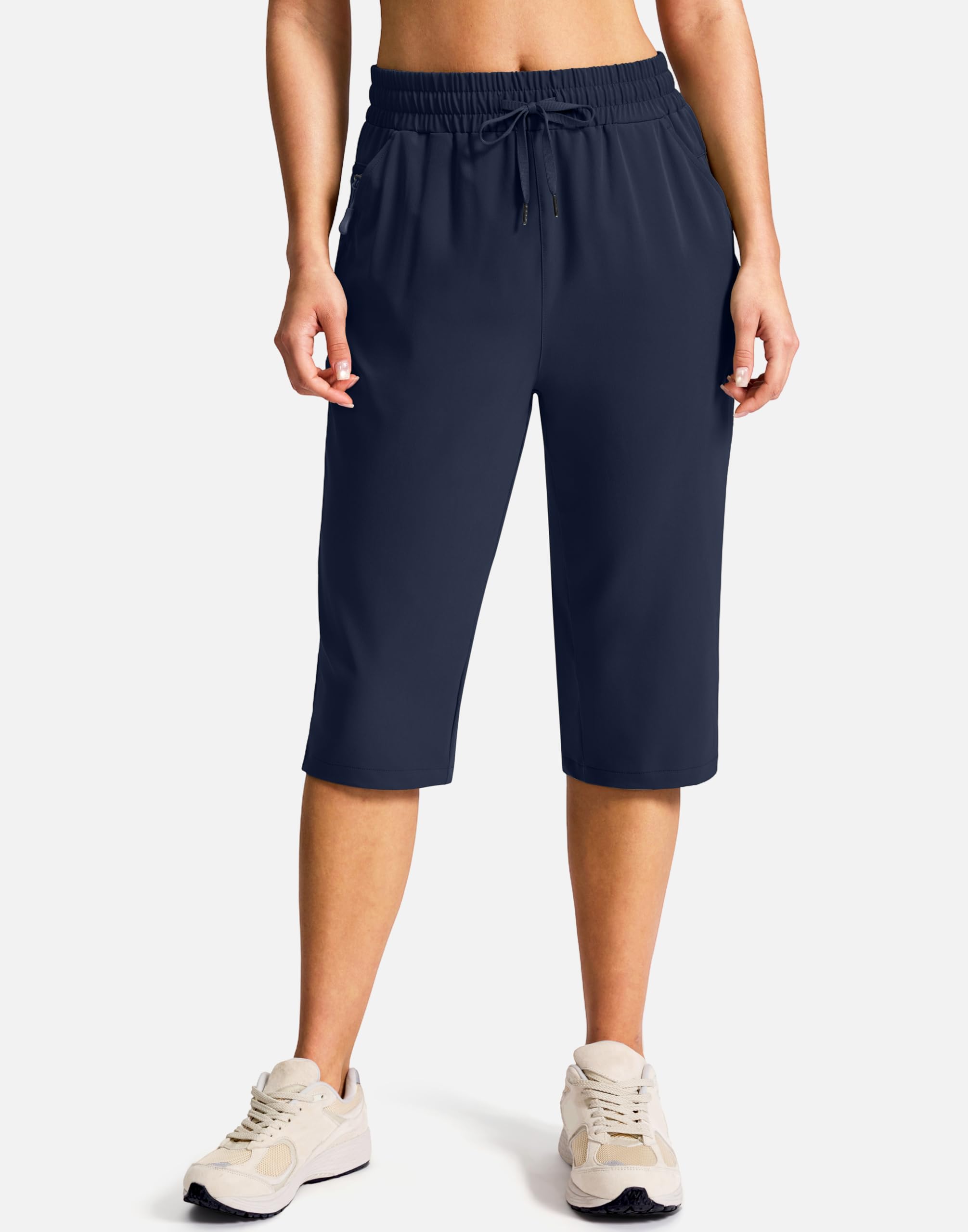 G Gradual Women's 15" Long Hiking Shorts with Zipper Pocket Below The Knee Capris Lightweight Bermuda Shorts for Women — view 2