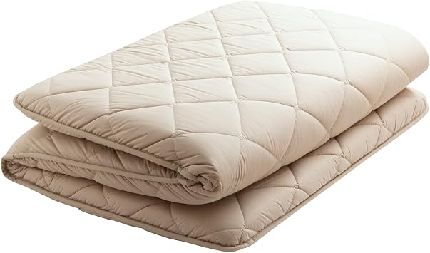 Futon no Ezaki Wool Blend Futon Mattress, Single, 39.4 x 78.7 inches 100 x 200 cm, Beige, Wool, Four Layers, Futon Mattress, French Wool, Premium Wool, Natural Air Conditioner, Lightweight, Wool