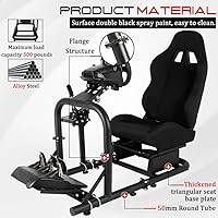Vista 3 de Marada Racing Simulator Cockpit with Comfort Seat Fit for Logitech/Thrustmaster/Fanatec G29 G920 G923 T300RS T500,Upright Stable Driving Sim