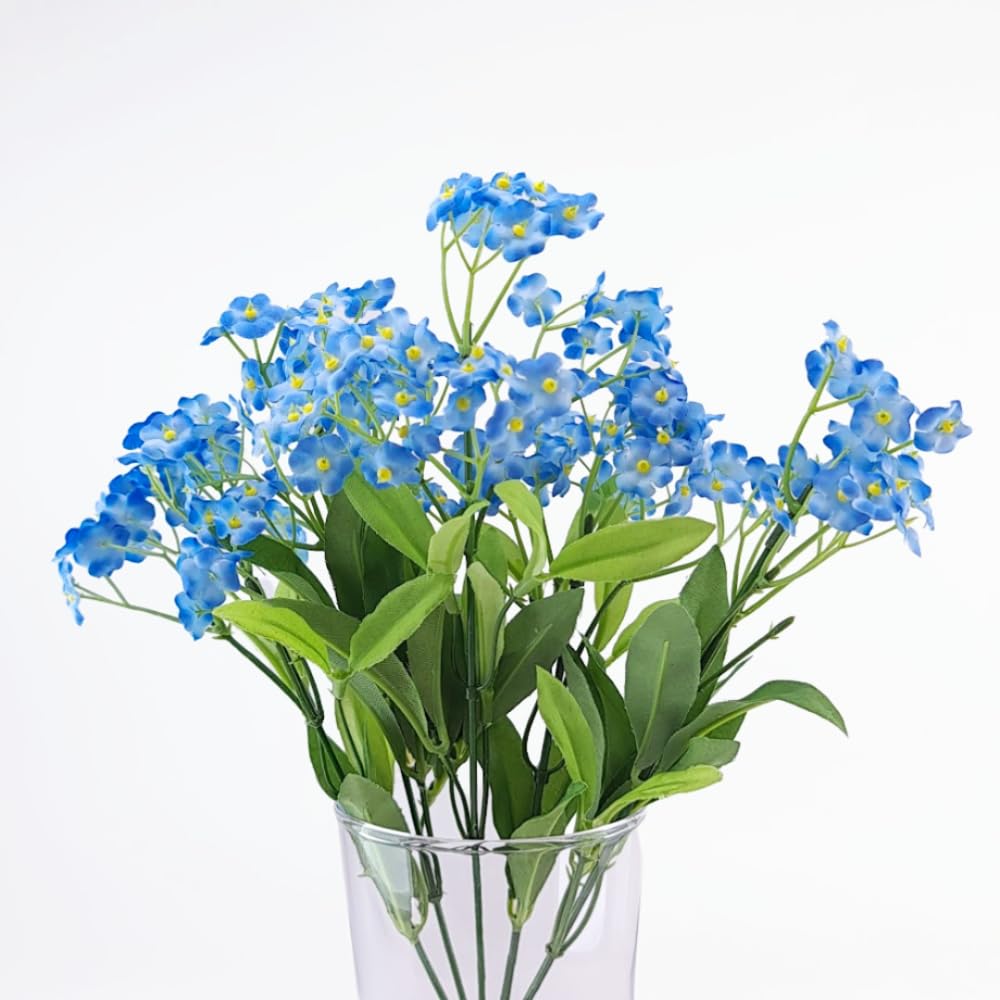 Crafty Capers 30cm Artificial Blue Forget-Me-Not Spray for Faux Floristry Crafts