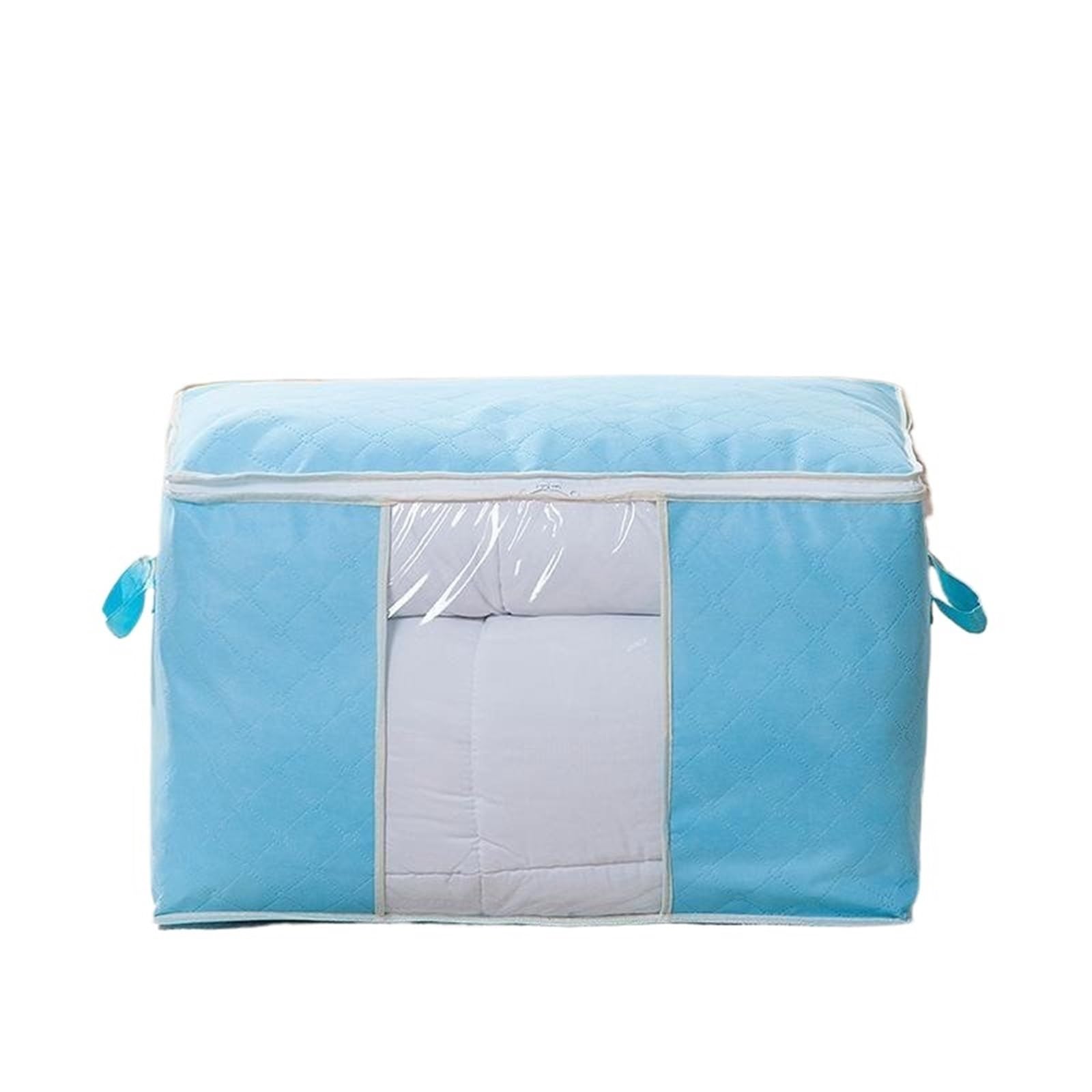 RRYPBOVG Foldable Blanket Storage Bags 3PCS 90L Large Storage Bags Bins Foldable Closet Organizer Storage Containers With Handles Thick Fabric For Clothing Blanket(Blue)