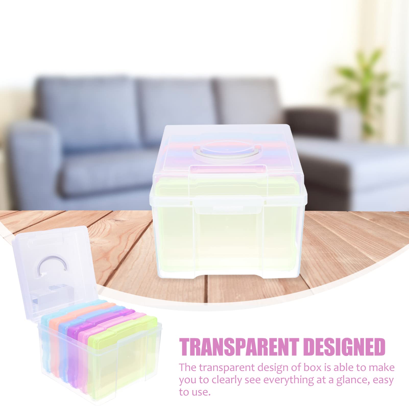 Alipis Fotobox aus Tragbarer Fotoorganizer Aufbewahrungsbox für Postkarten Grußkartenorganizer Fotoboxen zur Aufbewahrung Kartenaufbewahrungsbox