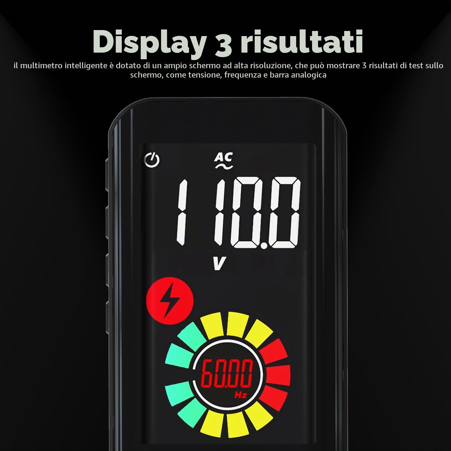 BSIDE Multimetro digitale automatico Grande LCD a colori EBTN Multimetro ricaricabile intelligente 3 risultati 6000 conteggi Tester di Tensione Capacità Frequenza Resistenza Modalità NCV Filo vivo