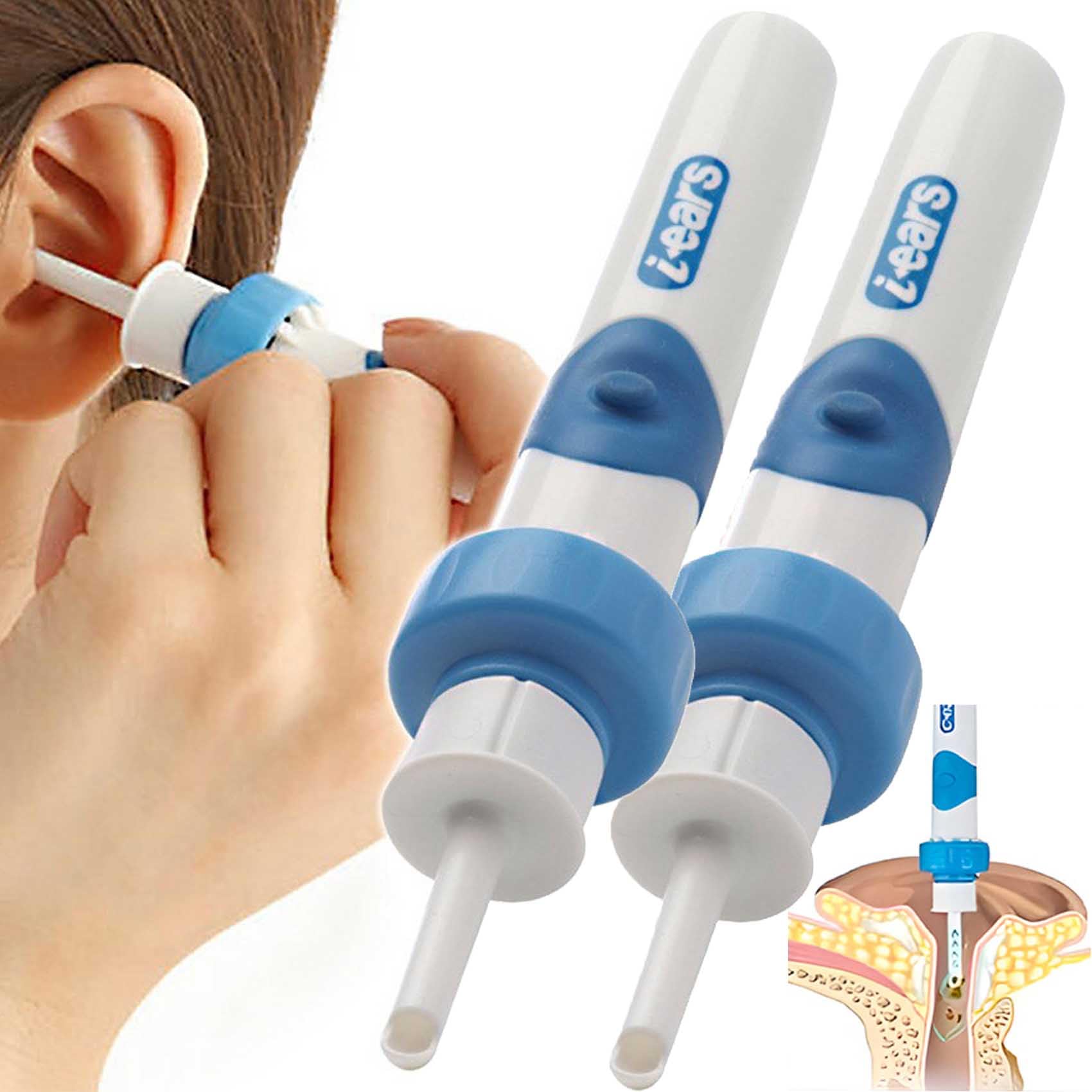 Aspiratore Di Cerume EARSIO - Rimuovi La Cera Dell'orecchio, Elettrico Aspirapolvere per La Rimozione Della Cera Dell'orecchio, Morbido E Confortevole,Indolore E Super Efficace-Adatto a Tutti (2 Set)
