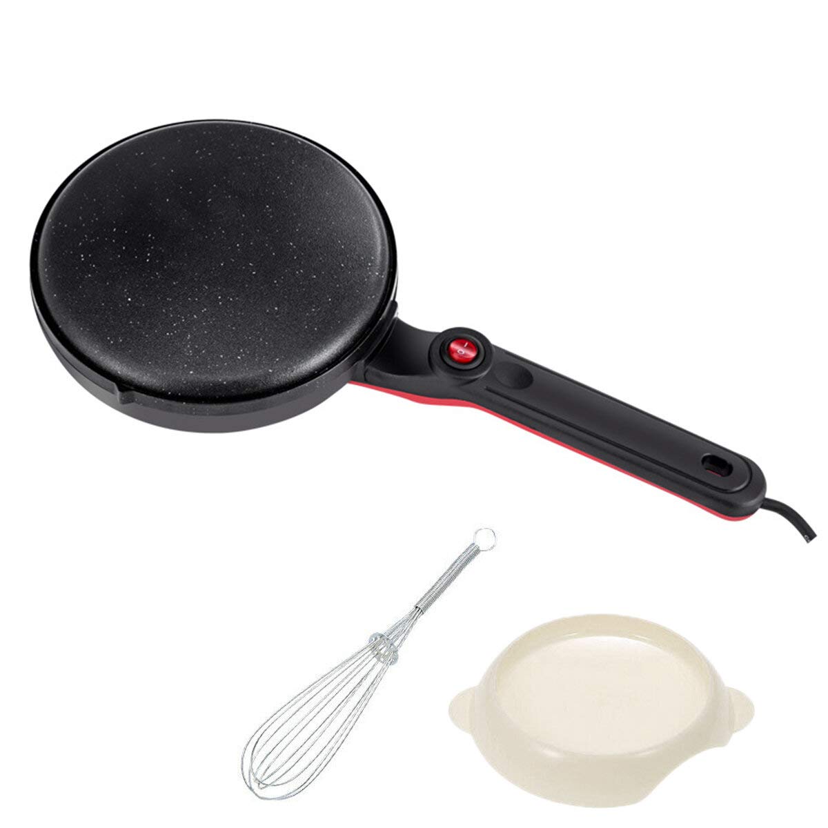 Set di 3 utensili da cucina antiaderenti per crepe per pizza e torta, colore: Nero + Rosso