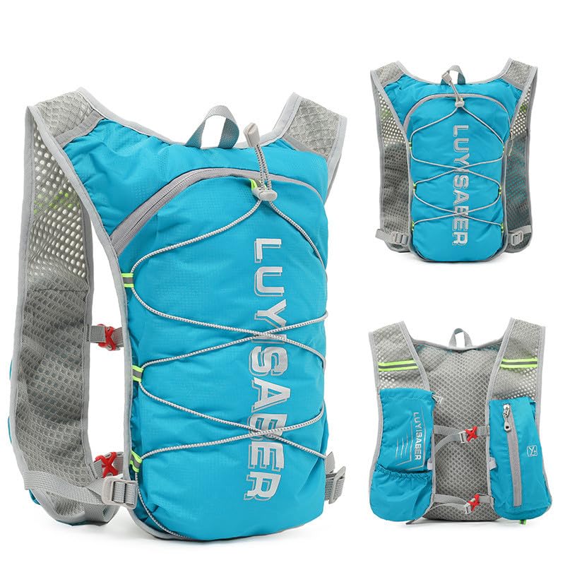 CHENXIAOHONG Mochila unissex leve e compacta para atividades ao ar livre, corrida, ciclismo e viagem, impermeável e prática(Ciano)