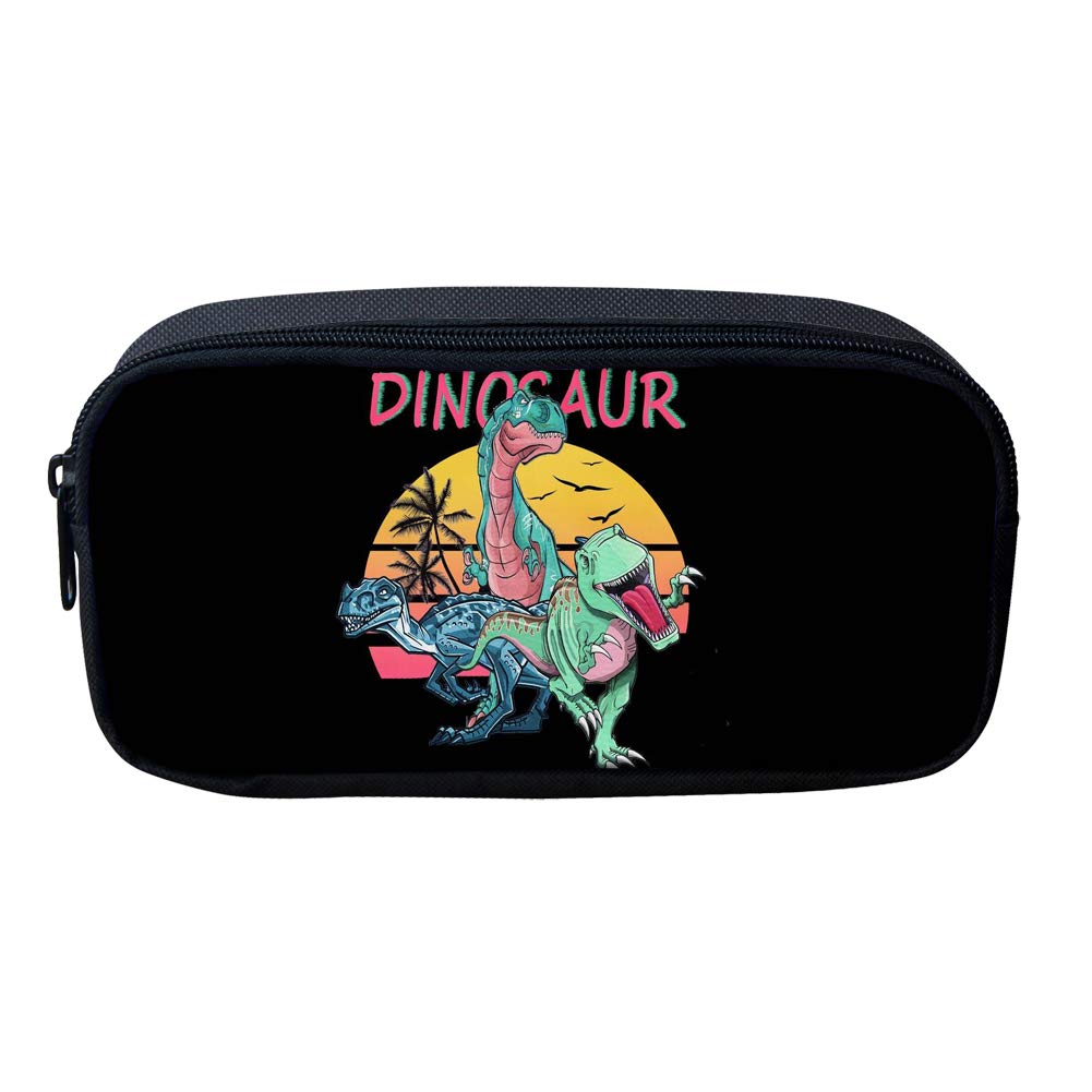 Showudesigns Cute Dinosaur Pencil Bag for School Girls Big Capacity Pen Pouch Organizer Stationery Holder School Supplies Office Storage — image 1