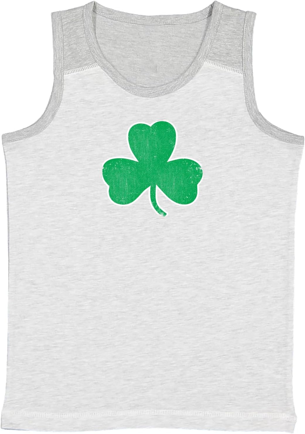 Distressed Shamrock - Clover Youth Contrast Back Tank Top