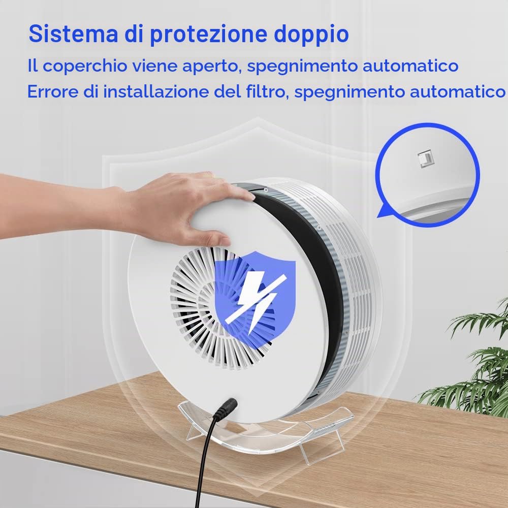 Purificatore d'aria Unbeaten Air Purifier con filtro H13 HEPA, per appartamenti fino a 55 m², filtro dell'aria con potenza del filtro al 99,97%, contro fumo, polvere, odori, polline, allergeni, bianco