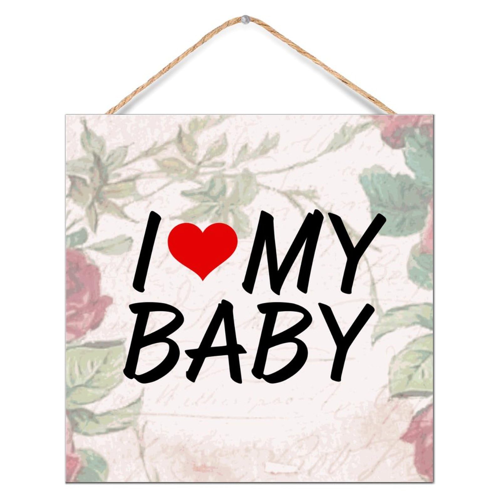 Panneau mural en bois Saint-Valentin 30x30 cm pour porche