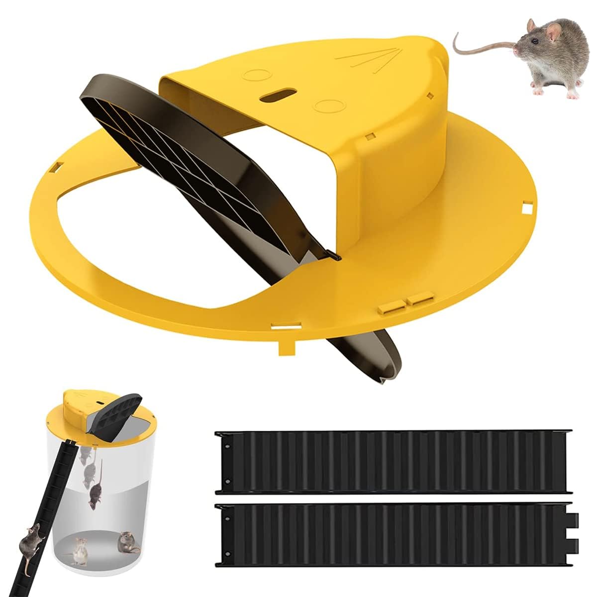 Mouse Trap Bucket Lid Auto Reset Rat Reusable Door Style Multi Catch Mice Control Traps No Mess Touch Mess Free Solution for Indoor Outdoor Home (Pack of 1 Pcs)-image-30