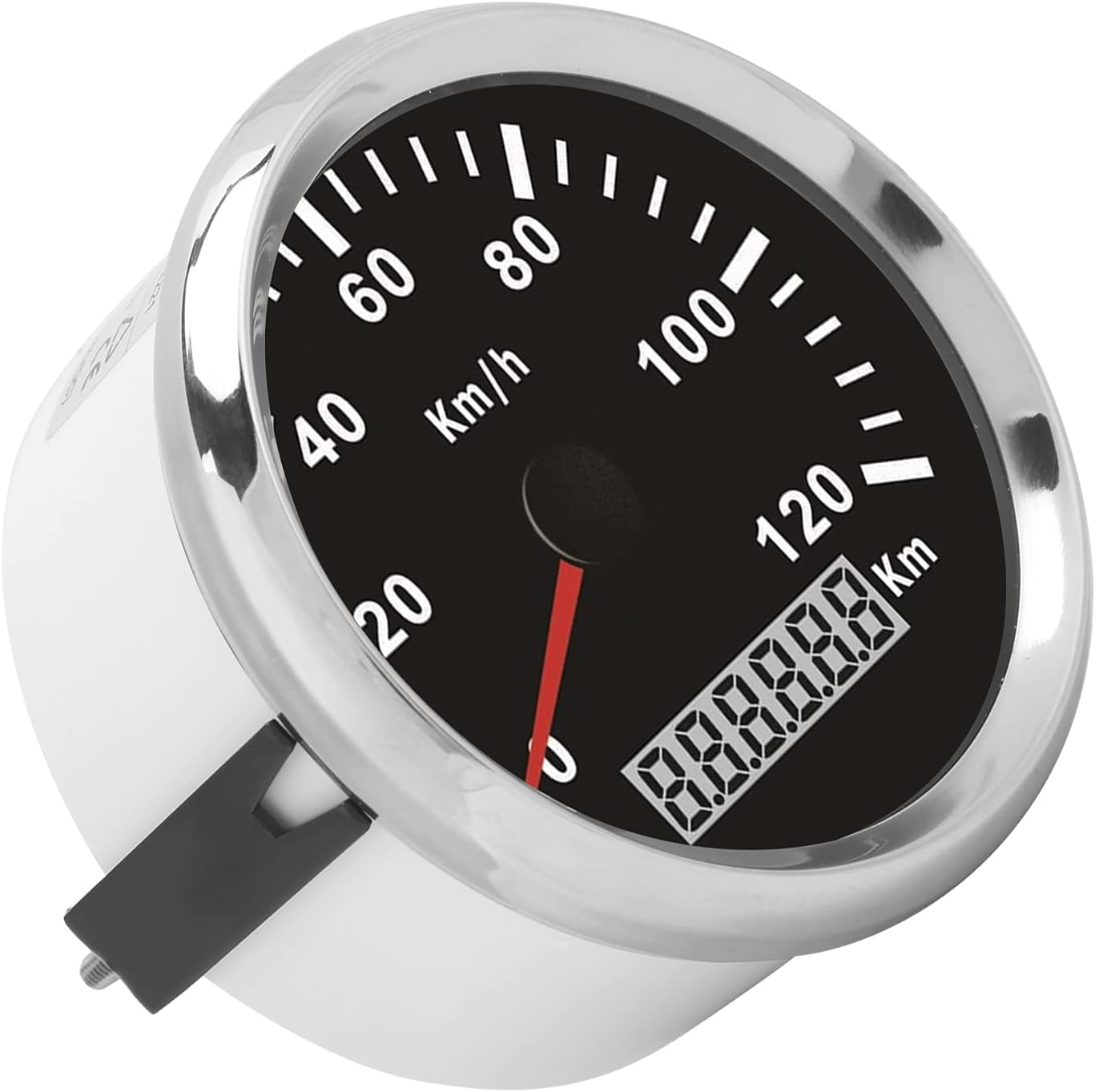 GPS Speedometer, Anti Fog Curved Glass 3‑3/8In Speed Gauge Red Color Backlight with GPS Pulse Signal for Ship Yacht Motorcycle for Automotive Modification