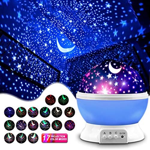 MOKOQI Star Projector Night Lights for Kids, Fun Gifts for 1-4-6-14 Year Old Girl and Boy, Projection Lamp for Kids Bedroom, Glow in The Dark Stars and Moon for Child Asleep Peacefully (Blue) 2 61IG73WbM+L. AC