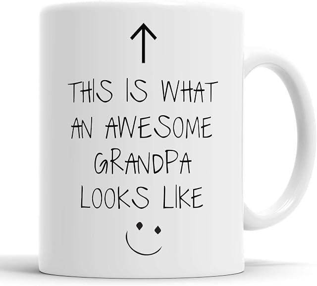 Faithful Prints This is What an Awesome Grandpa Looks Like Mug Fathers Day Dad Funny Humour Gift Cup Birthday Christmas, Ceramic Mugs