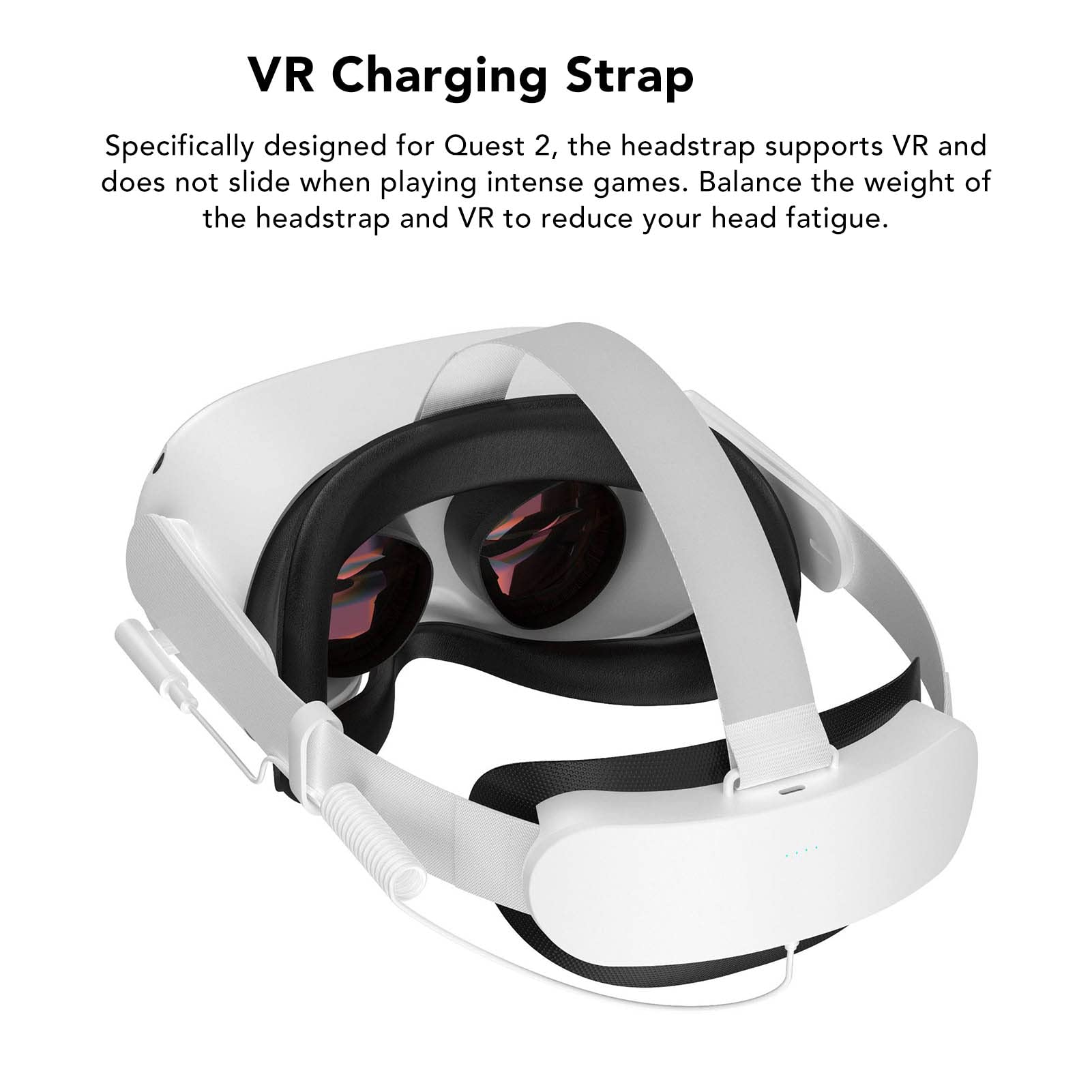 la Sangle De Tête VR étend la Sangle De Charge VR De 3,5 H à 4 H avec Batterie 6000 MAh pour Oculus Quest 2