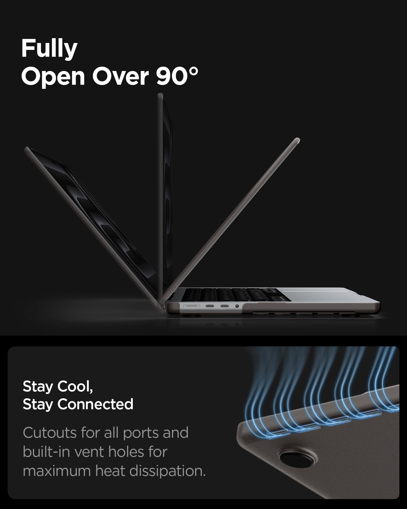 Spigen Cover Air Skin Compatibile con MacBook Pro 14 pollici M5/M4/M3/M2/M1/Pro/Max (2026-2021), Custodia rigida trasparente - Frost Black