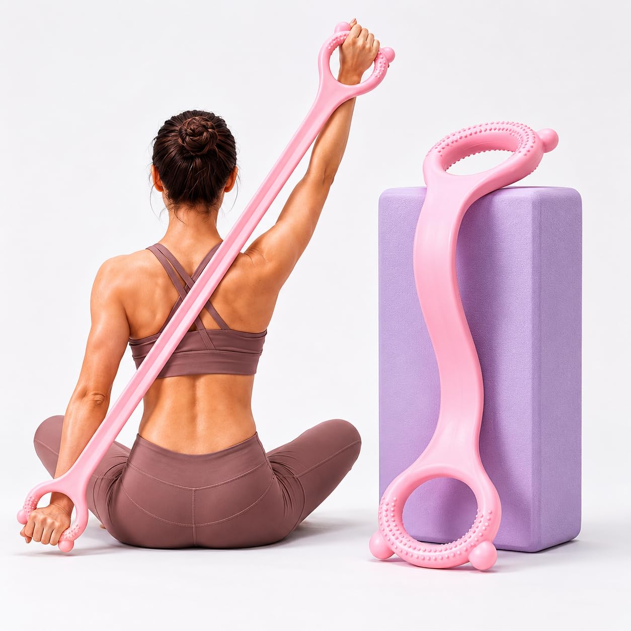 Figure 8 Resistance Band with Handles (20–25 lbs) – Silicone Exercise Band for Arm, Back, Chest & Shoulder Workout – Yoga, Pilates & Physical Therapy Stretching Band for Men & Women-image-19