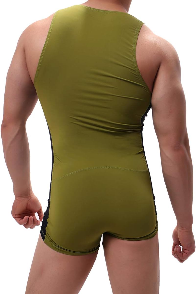YUFEIDA Men's Athletic Supporters Bodysuit Slim Fit Active Wrestling Leotard Stretchy Base Layers Jumpsuit Boxer Singlet - Image 4