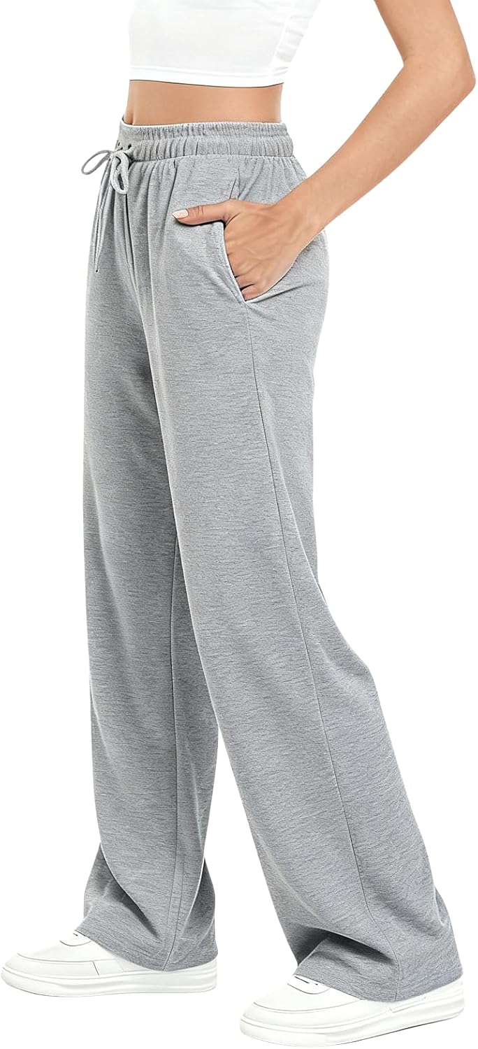 Women's Wide Leg Sweatpants Fleece Lined Baggy Sweat Pants Lounge Fashion Clothing Athletic Joggers with Pockets - Image 2