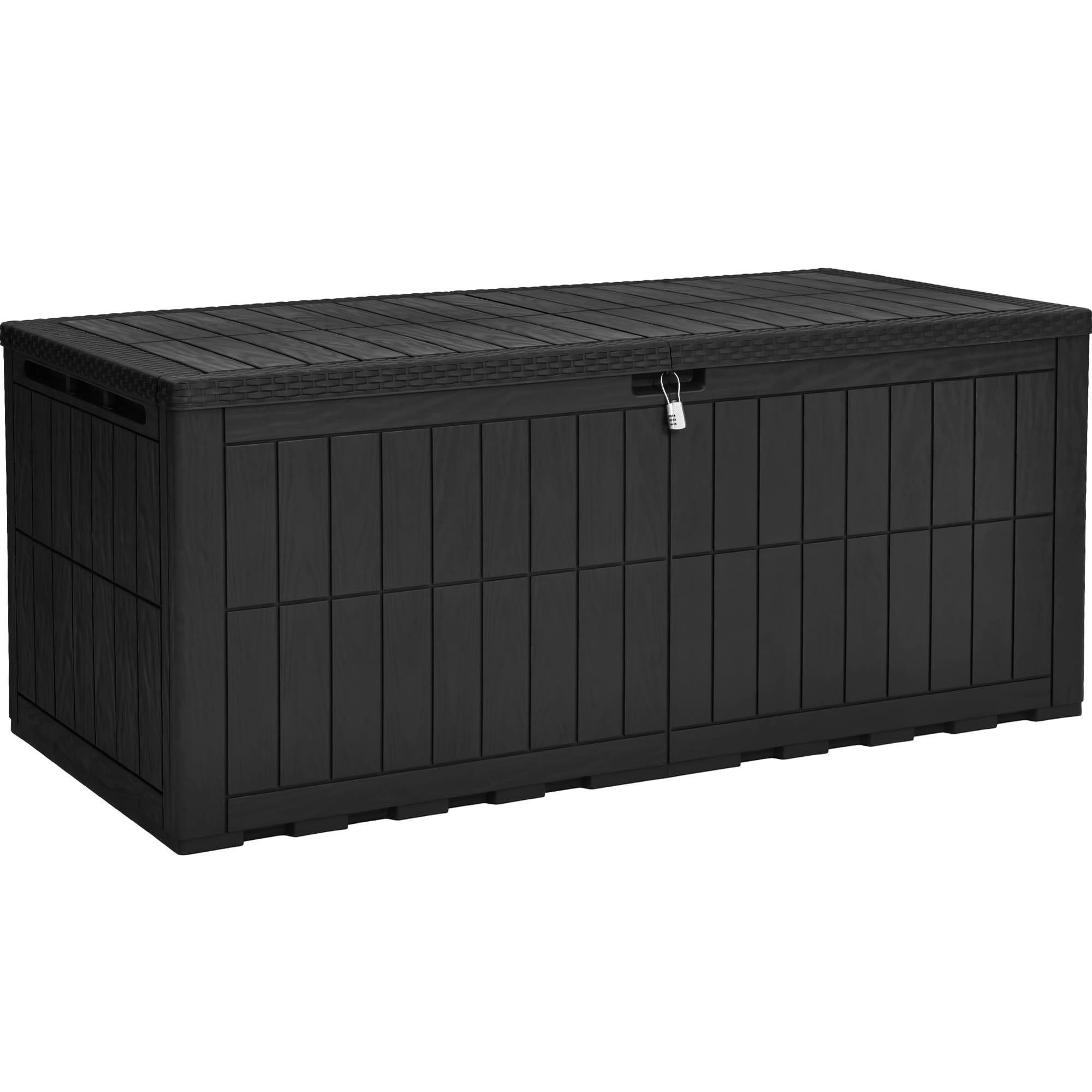 YITAHOME Outdoor Storage Box 833L Waterproof Deck Box for Garden Tools, Patio Cushions, and Pool Accessories, Lockable, Easy Assembly, Versatile Bench or Table (Black)