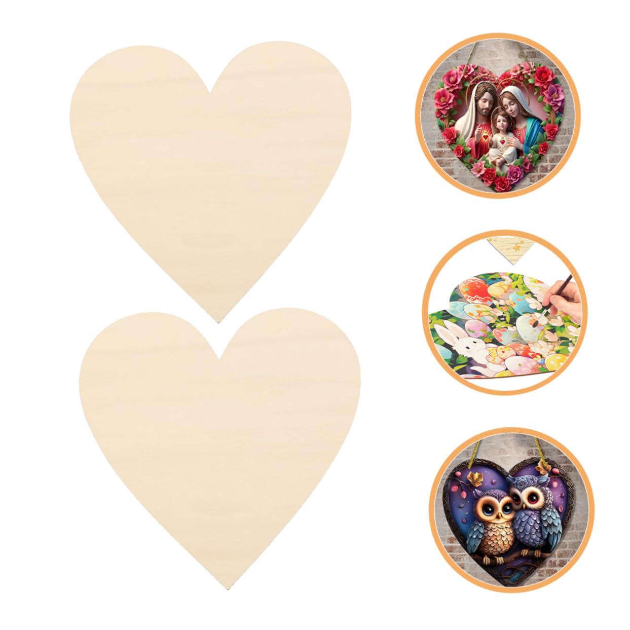 Homoyoyo 30 Stück Herzförmige Holzscheiben zum Basteln Vielseitig Verwendbar Beige Deko für Zuhause und Handgemachte Geschenke