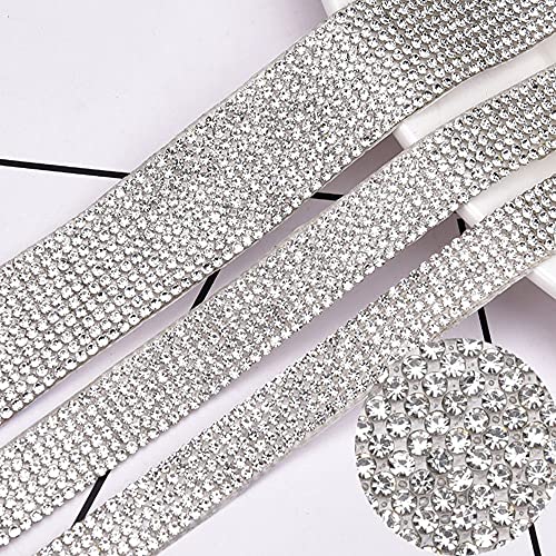 GUIFIER 5 Rotoli Nastro di Strass Adesivo, Nastro