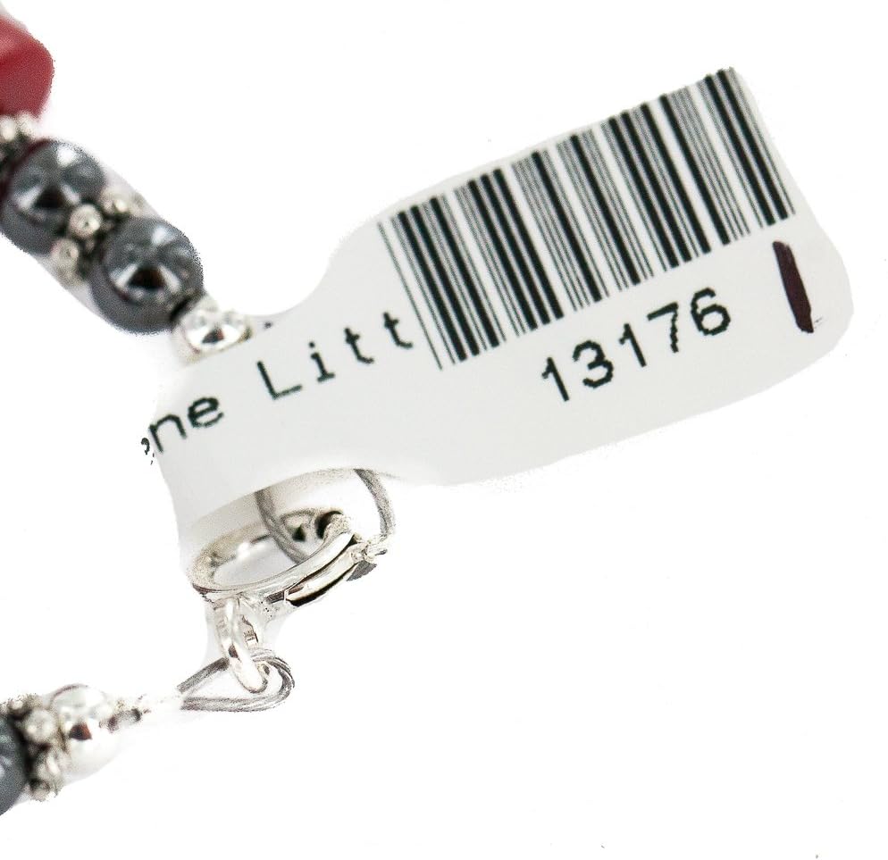 Navajo .925 Sterling Silver Certified Authentic Natural Hematite Coral Native American Bracelet