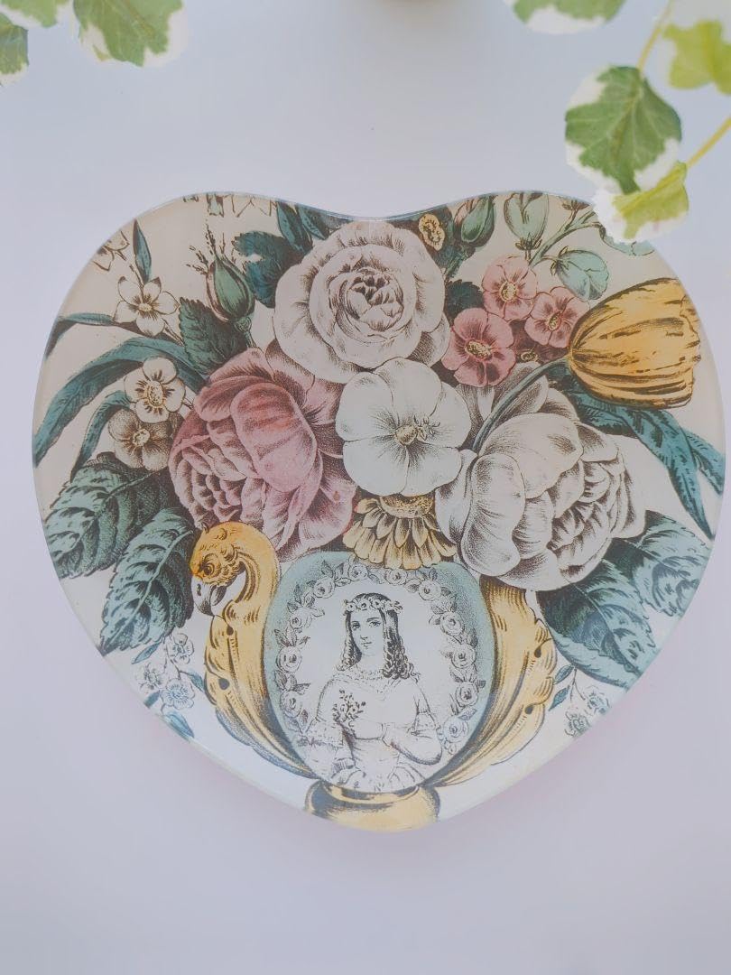 John Derian  ジョンデリアン　デコパージュ　飾り皿　ハート型　20㎝ John Derian ジョンデリアン デコパージュ 飾り皿 ハート型 20㎝