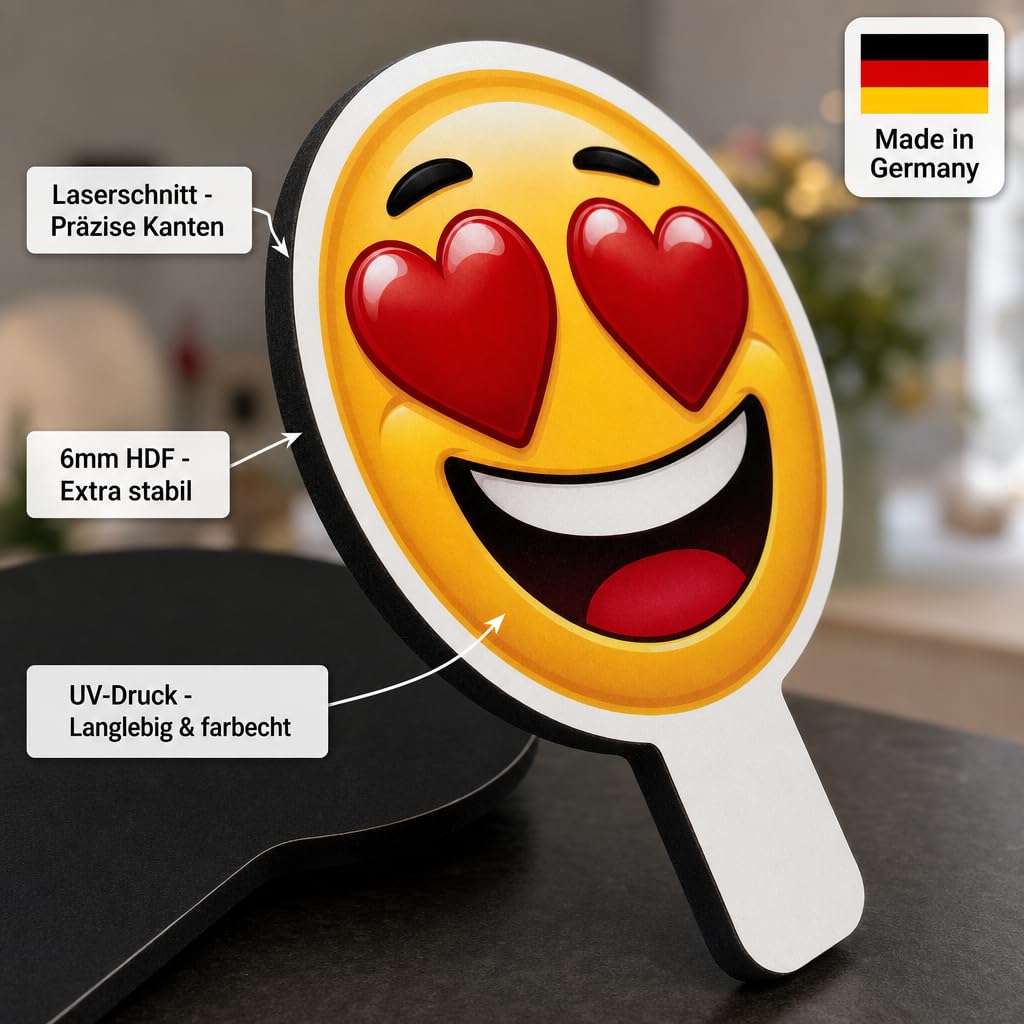 DARO Design - Lot de 20 accessoires photo Emoji - Paquet complet - Fête de mariage - Famille amusante - Boîte photo HDF 6 mm - Fabriqué en Allemagne