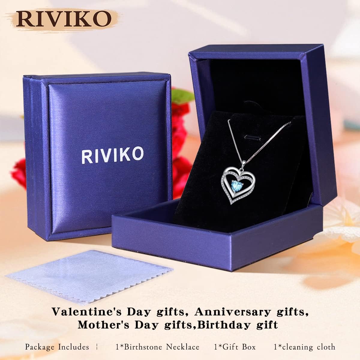 RIVIKO Infinity Heart Symbol Necklace for Women 925 Sterling Silver Love Heart Pendant Valentine's Day Anniversary Birthday Christmas Jewelry Gifts for Women Mom Wife Sister Her Friends - Image 5