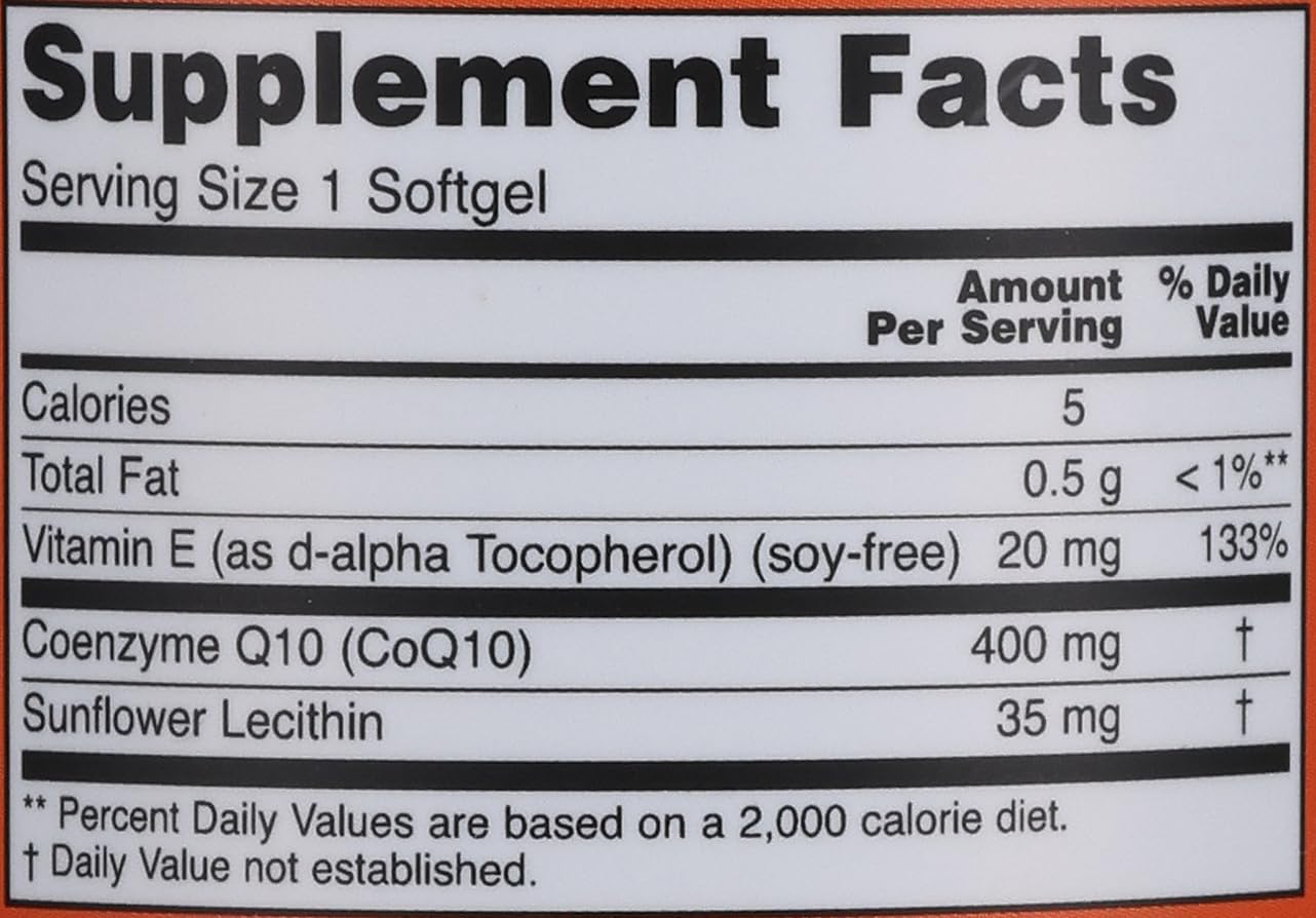NOW Foods - Co Enzyme Q10 400 mg. - 60 Softgels
