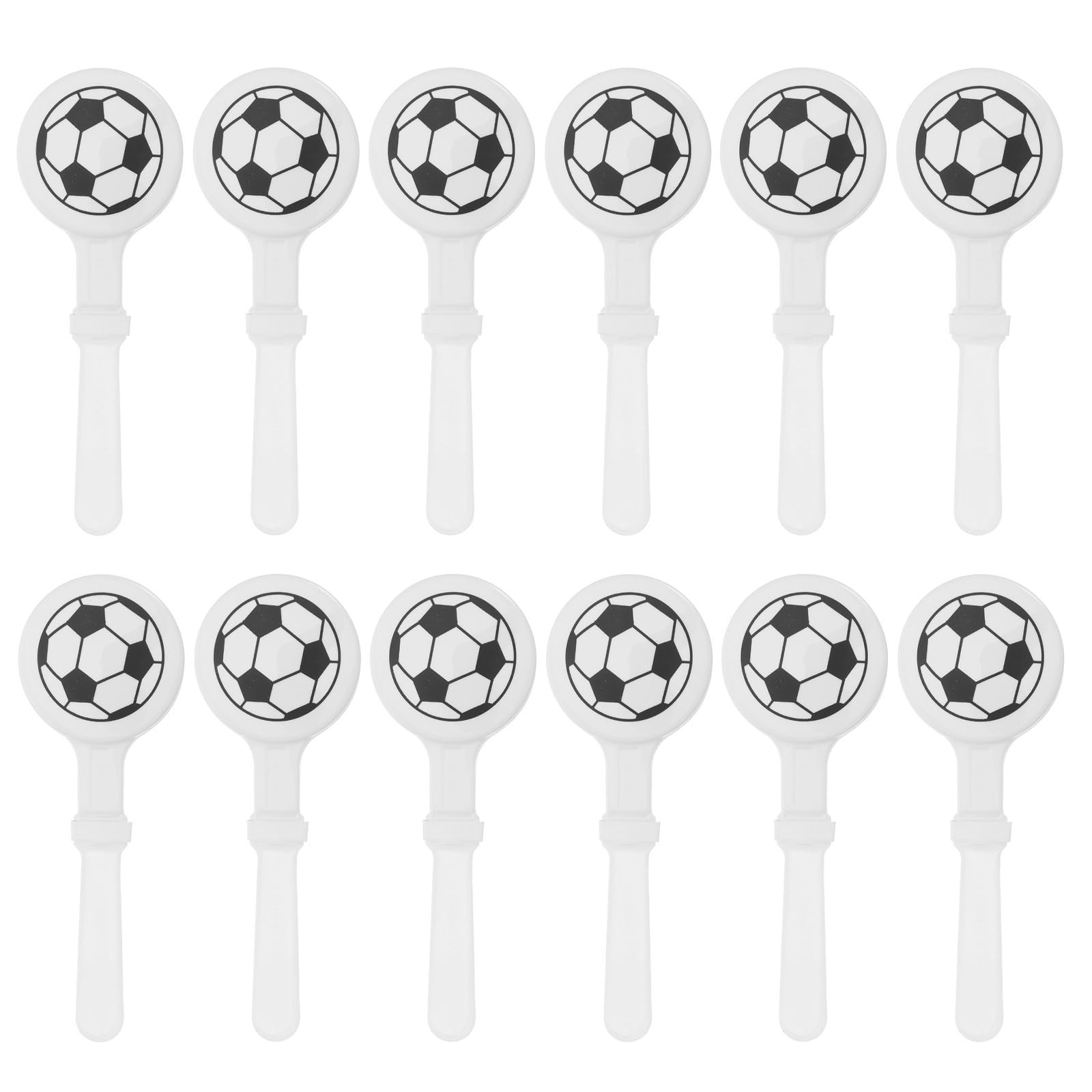 iplusmile 12 Stück Fußball Handklatscher aus Kunststoff mit Fußballform Leicht und Tragbar für Sportveranstaltungen und Fußball Wm Fanartikel als Partygeschenk