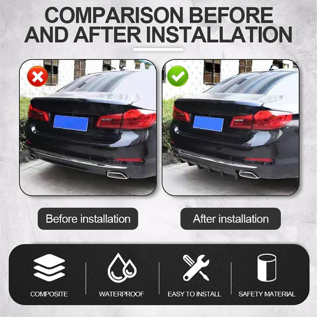 Car Rear Bumper Diffuser for Opel Corsa F Corsa-e MJ22 Corsa Edition 2019-2022,Rear Bumper Lip Splitter Lower Rear Spoiler Car Modified Accessories,Black