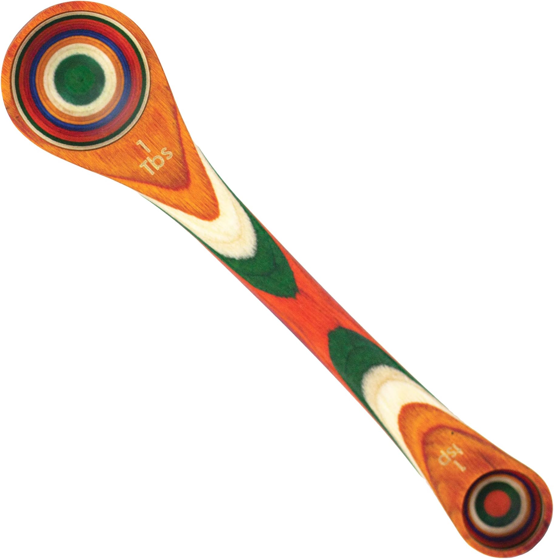 Totally Bamboo Baltique Marrakesh Collection 2 in 1 Wooden Measuring Spoon with Tablespoon and Teaspoon Measurements