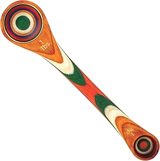 Totally Bamboo Baltique Marrakesh Collection 2 in 1 Wooden Measuring Spoon with Tablespoon and Teaspoon Measurements