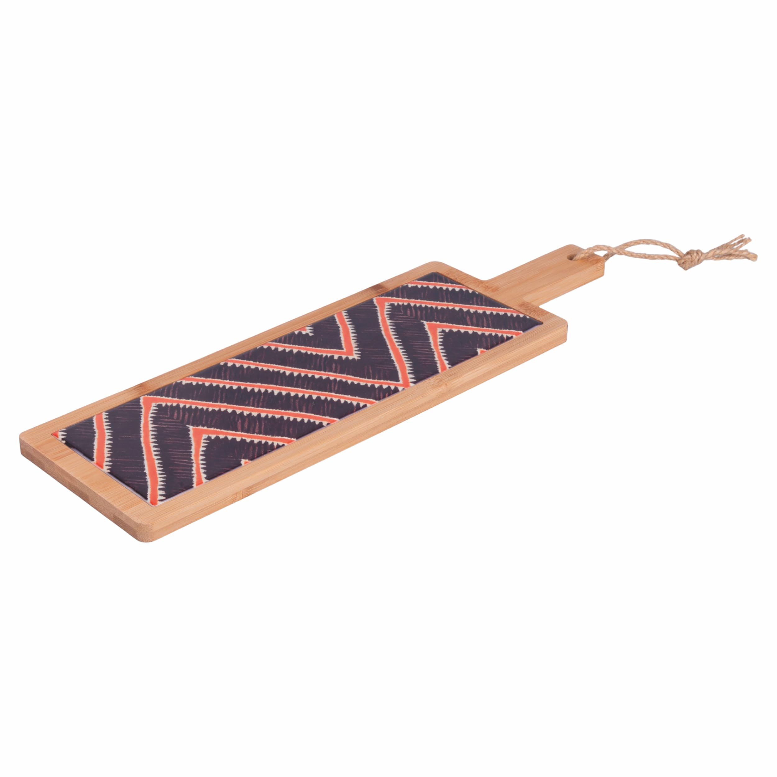 Tabla de cortar rectangular de 40 x 12,5 cm de cerámica y bambú, Malindi