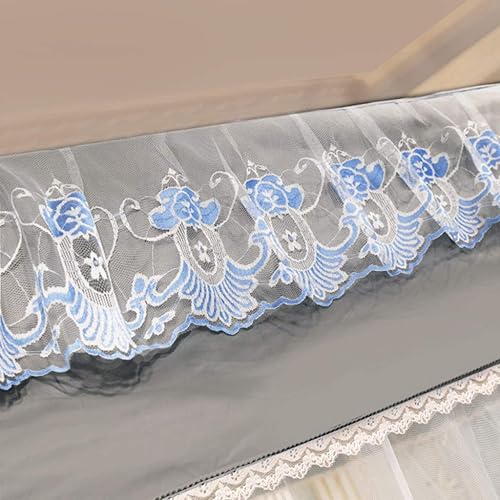 Vista 2 de Toldo de cama de 4 postes esquineros para niñas, adultos y niños, mosquitera de princesa de color sólido para cama de tamaño individual