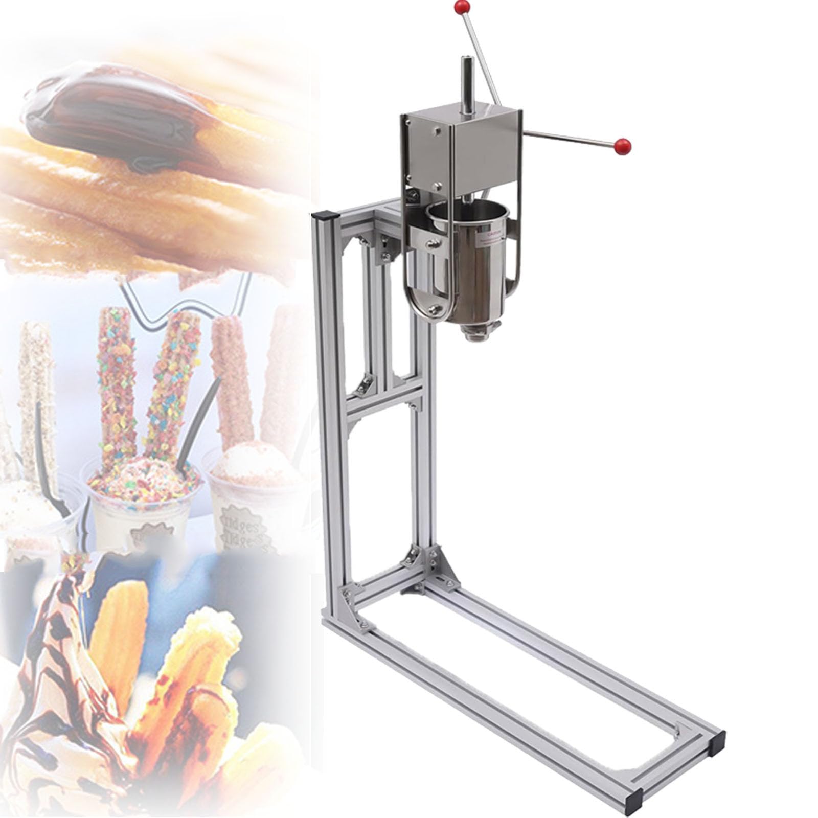Máquina para hacer churros y rellenadora de berlinas manual con tanques de 3, 5 y 7 litros