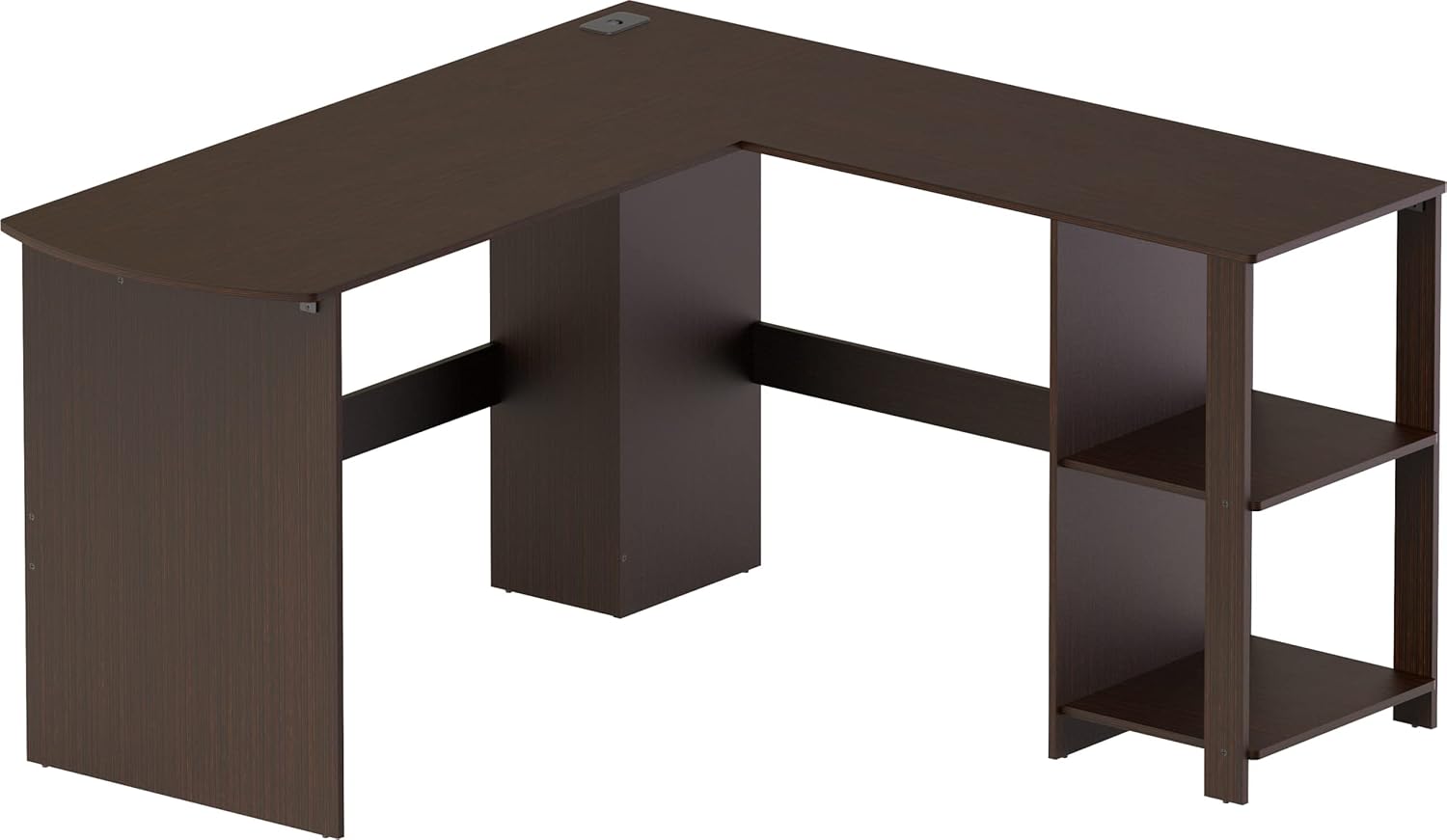 SHW LShaped Home Office Wood Corner Desk, Espresso Home